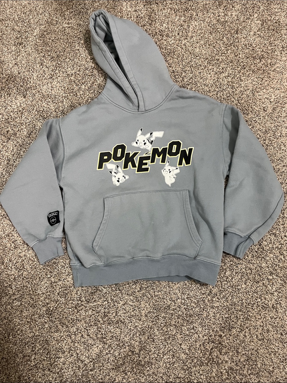 Zara Kids Pokeman Light Gray Hooded Sweatshirt